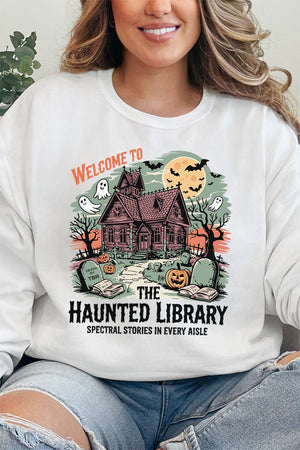 Haunted Library Unisex NuBlend Crew Sweatshirt - Wholesale Accessory Market