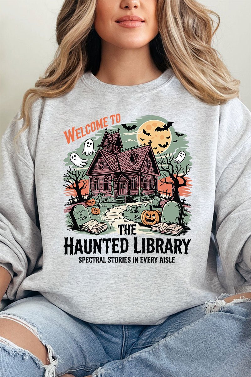 Haunted Library Unisex NuBlend Crew Sweatshirt - Wholesale Accessory Market