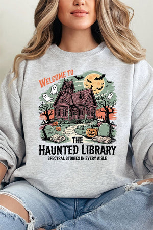 Haunted Library Unisex NuBlend Crew Sweatshirt - Wholesale Accessory Market