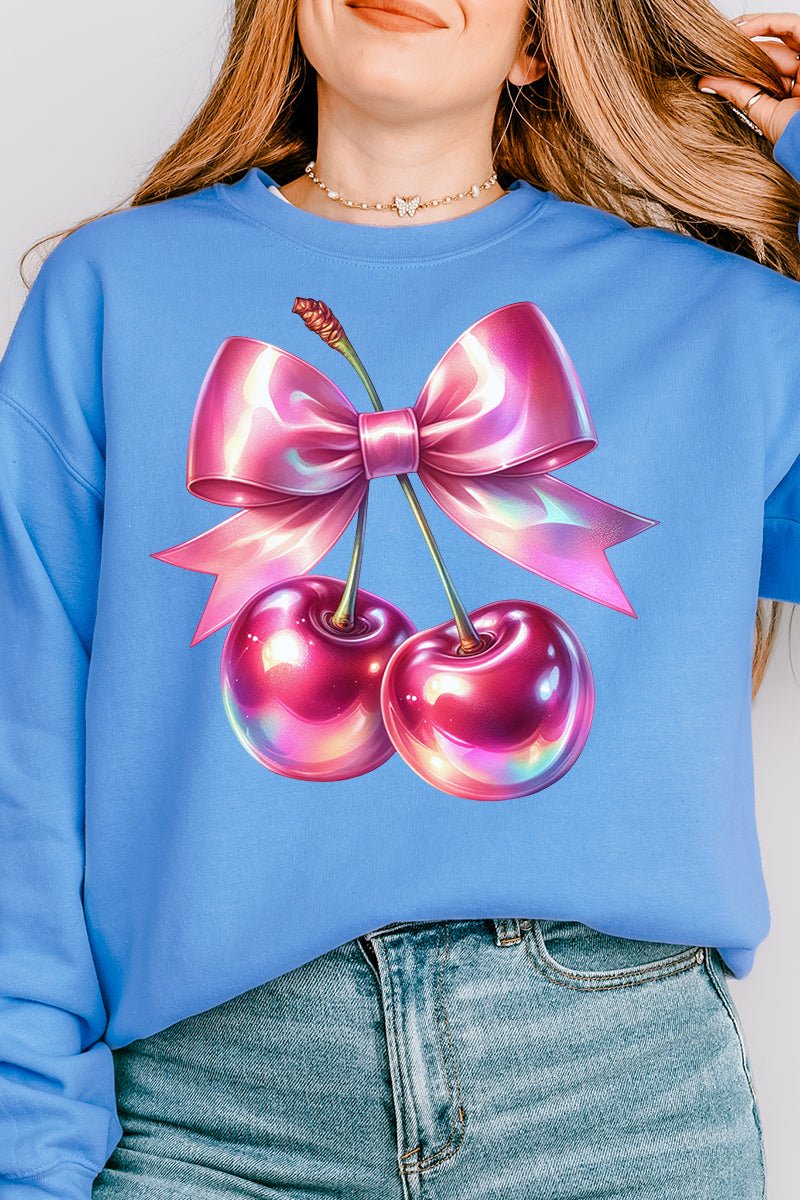 Holographic Coquette Cherries Unisex NuBlend Crew Sweatshirt - Wholesale Accessory Market