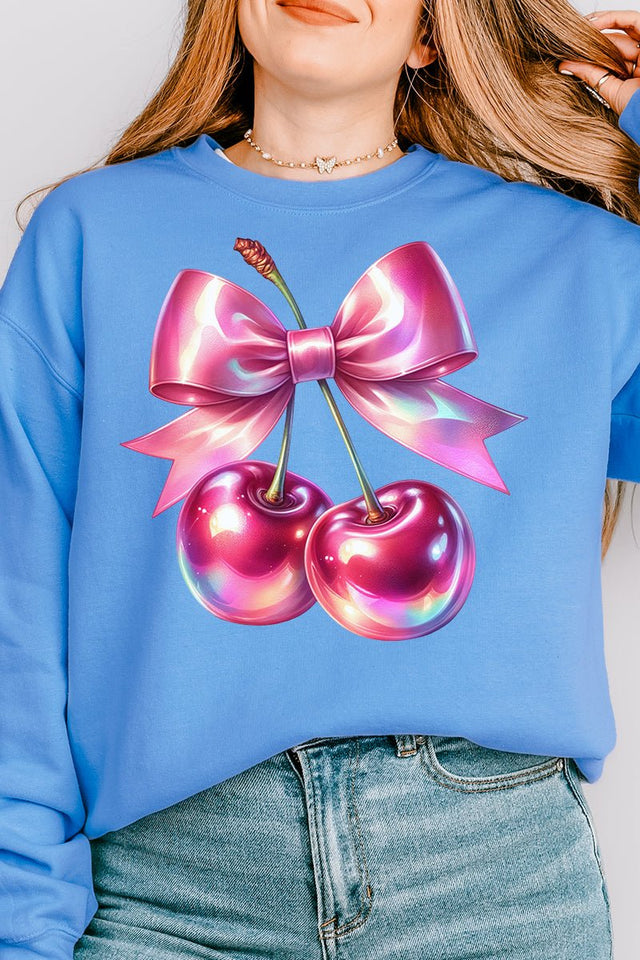 Holographic Coquette Cherries Unisex NuBlend Crew Sweatshirt - Wholesale Accessory Market