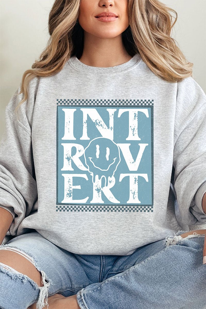 Introvert Checkered Unisex NuBlend Crew Sweatshirt - Wholesale Accessory Market