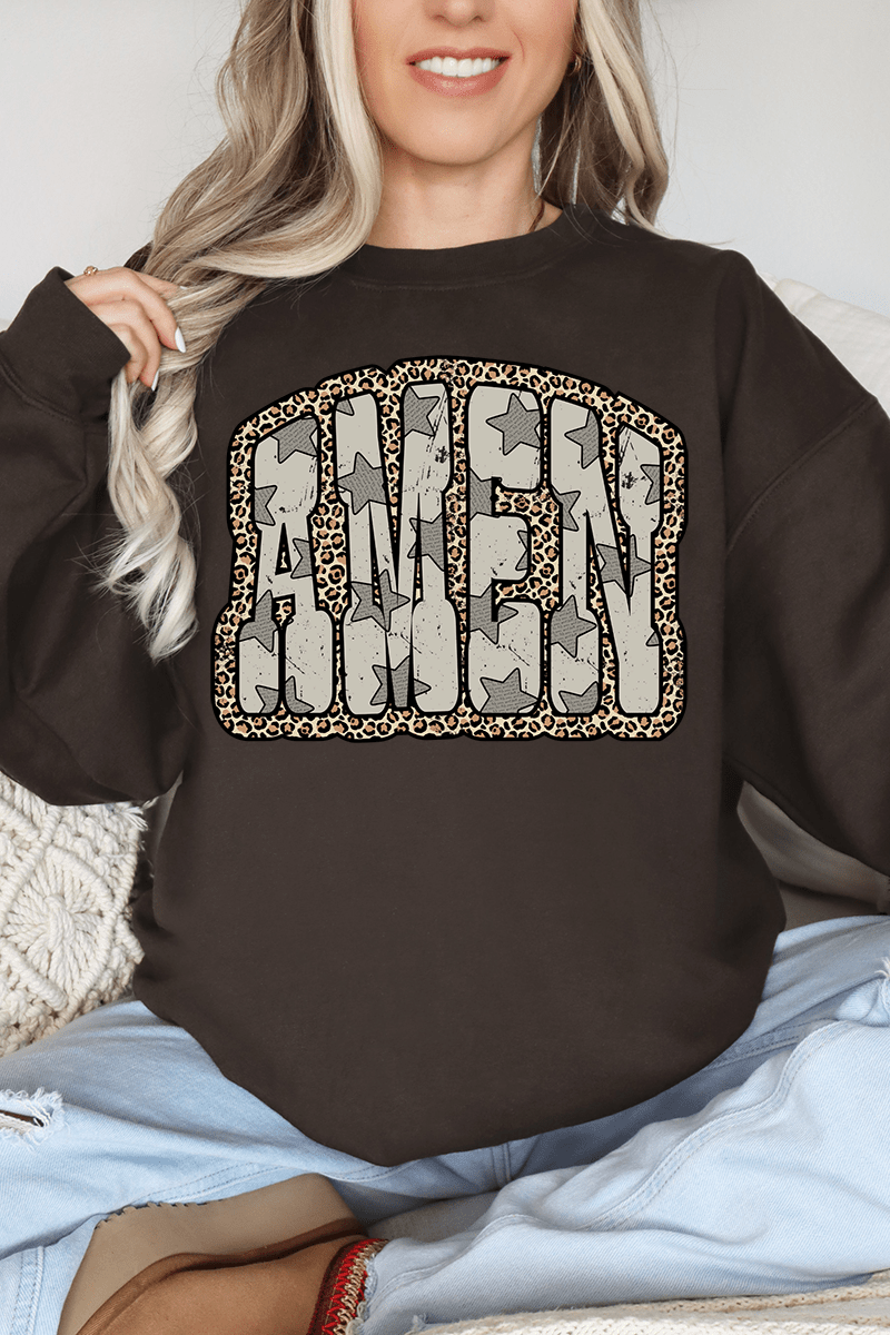 Leopard Star Amen Unisex NuBlend Crew Sweatshirt - Wholesale Accessory Market