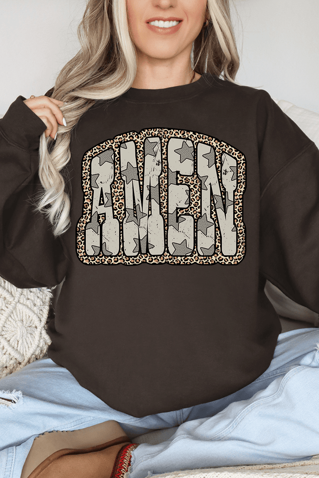 Leopard Star Amen Unisex NuBlend Crew Sweatshirt - Wholesale Accessory Market