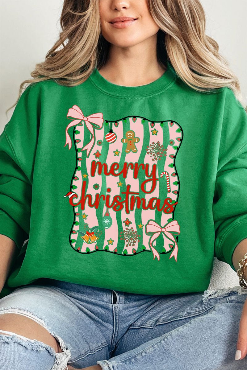 Merry Christmas Doodle Coquette Unisex NuBlend Crew Sweatshirt - Wholesale Accessory Market