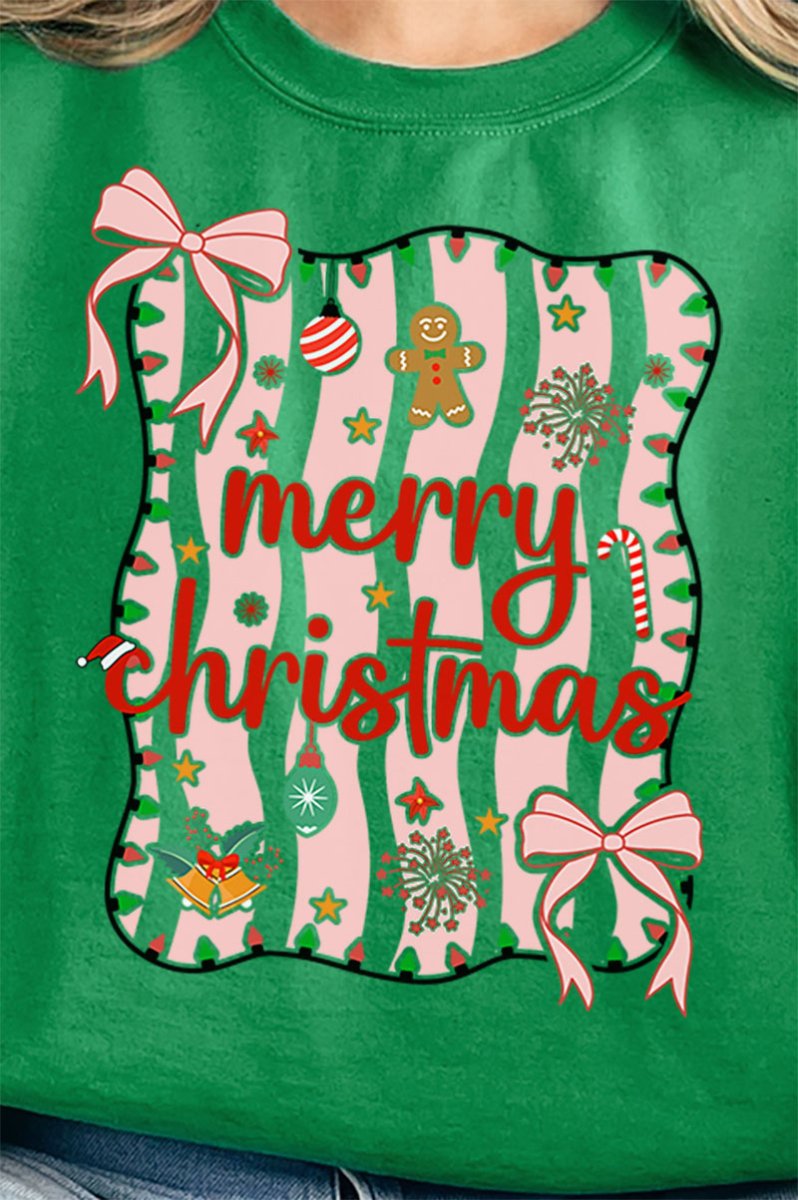 Merry Christmas Doodle Coquette Unisex NuBlend Crew Sweatshirt - Wholesale Accessory Market