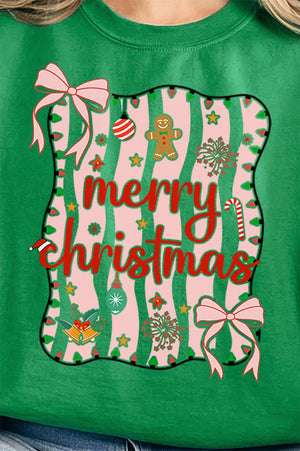 Merry Christmas Doodle Coquette Unisex NuBlend Crew Sweatshirt - Wholesale Accessory Market