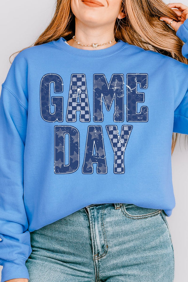 Navy Starry Game Day Unisex NuBlend Crew Sweatshirt - Wholesale Accessory Market