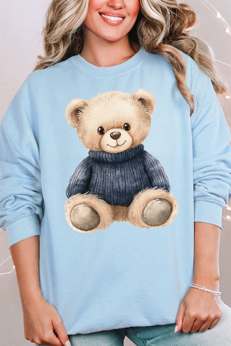 Navy Vintage Teddy Bear Unisex NuBlend Crew Sweatshirt Wholesale