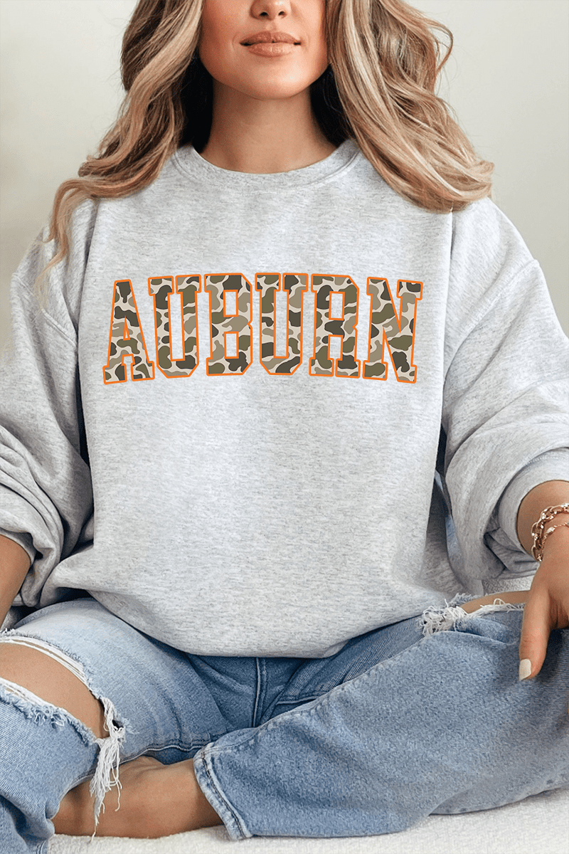 Orange Auburn Camo Unisex NuBlend Crew Sweatshirt - Wholesale Accessory Market