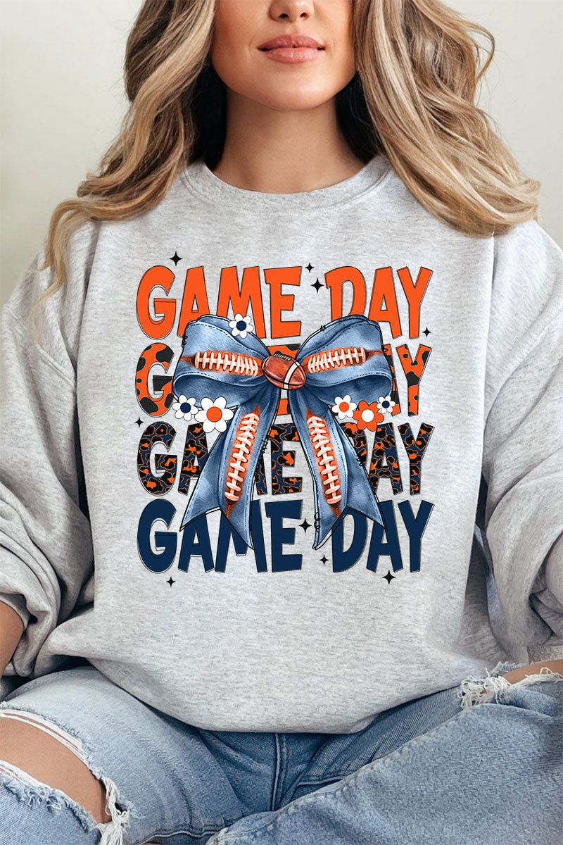 Orange & Blue Stacked Gameday Unisex NuBlend Crew Sweatshirt - Wholesale Accessory Market