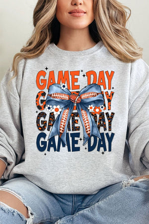 Orange & Blue Stacked Gameday Unisex NuBlend Crew Sweatshirt - Wholesale Accessory Market