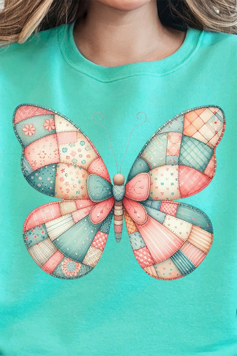 Patchwork Butterfly Unisex NuBlend Crew Sweatshirt - Wholesale Accessory Market
