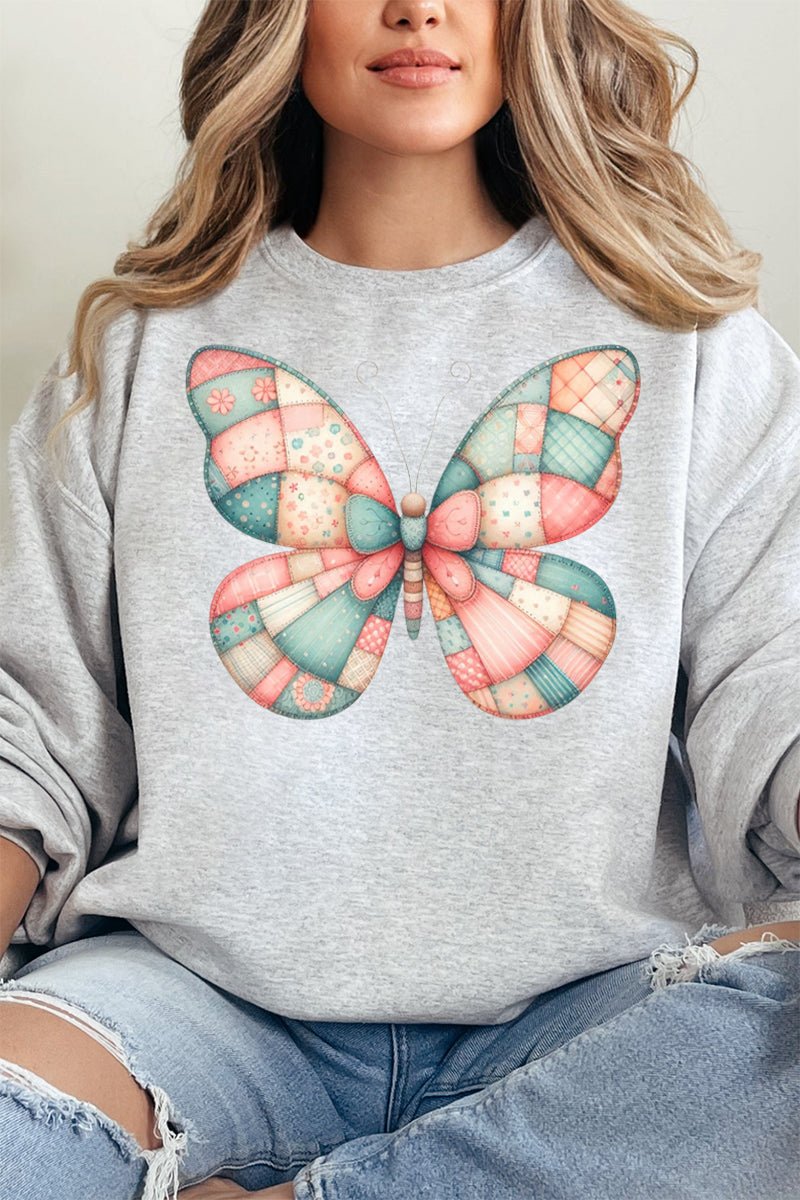 Patchwork Butterfly Unisex NuBlend Crew Sweatshirt - Wholesale Accessory Market