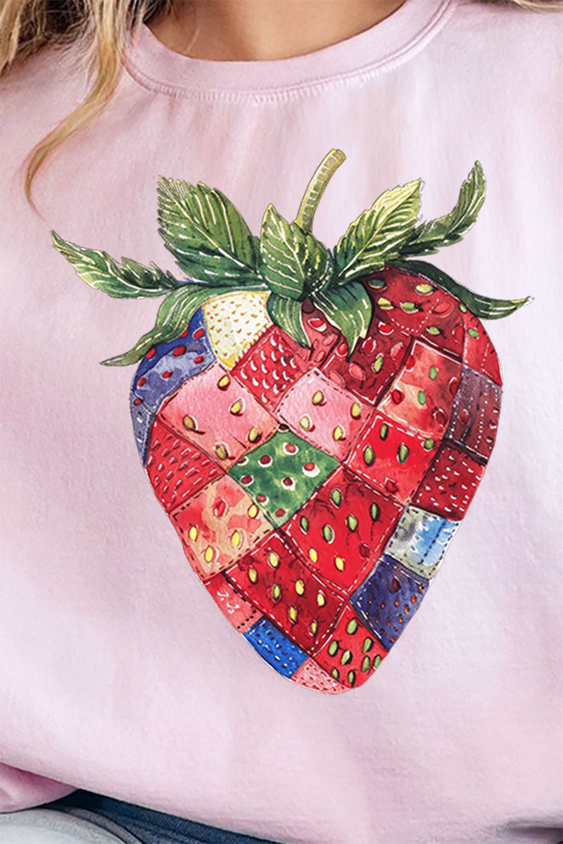 Patchwork Strawberry Unisex NuBlend Crew Sweatshirt - Wholesale Accessory Market