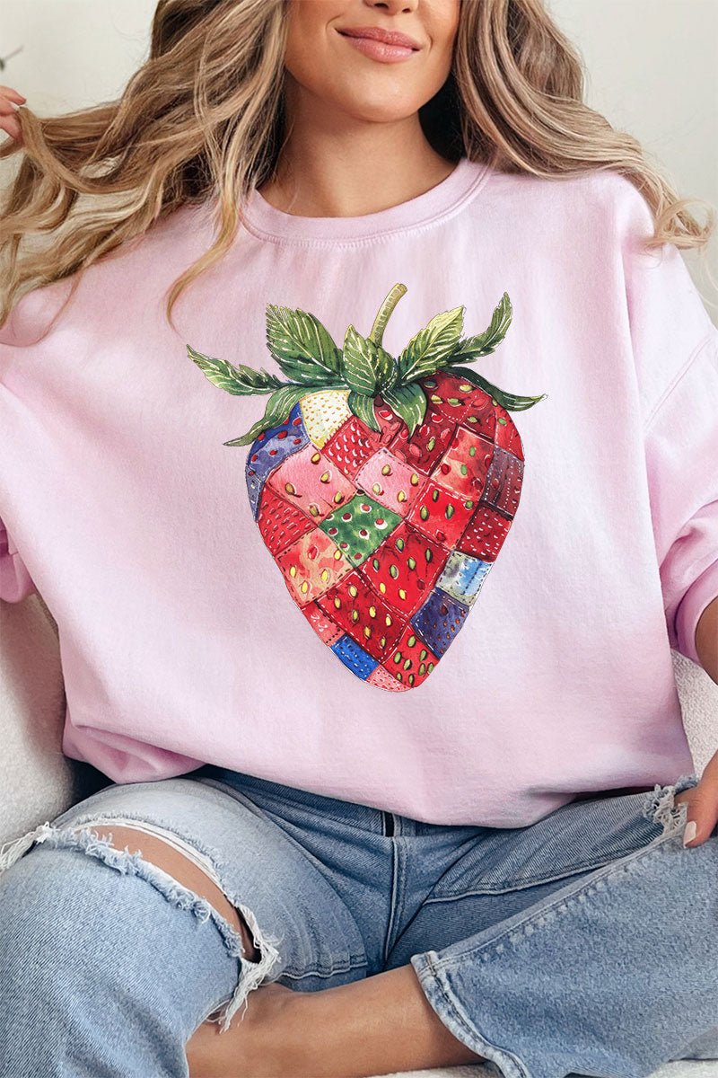Patchwork Strawberry Unisex NuBlend Crew Sweatshirt - Wholesale Accessory Market