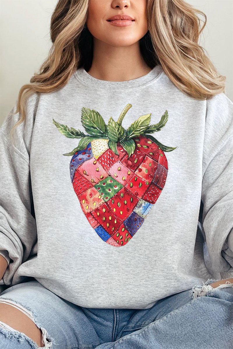 Patchwork Strawberry Unisex NuBlend Crew Sweatshirt - Wholesale Accessory Market