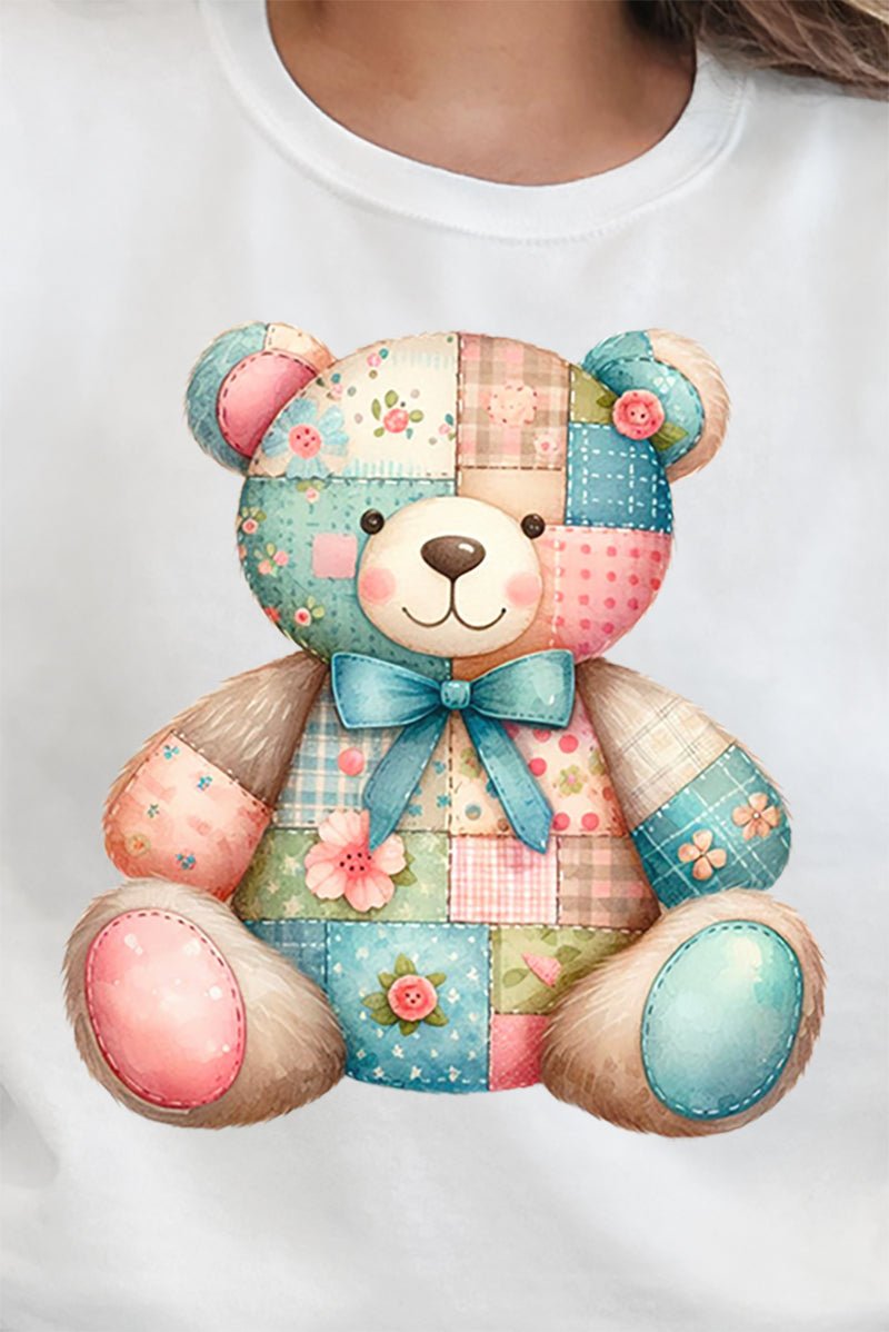 Patchwork Teddy Bear Unisex NuBlend Crew Sweatshirt - Wholesale Accessory Market