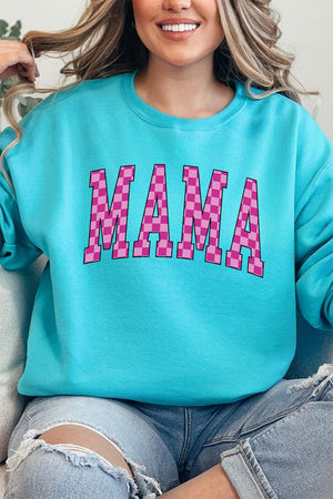 Pink Checkered Mama Unisex NuBlend Crew Sweatshirt - Wholesale Accessory Market