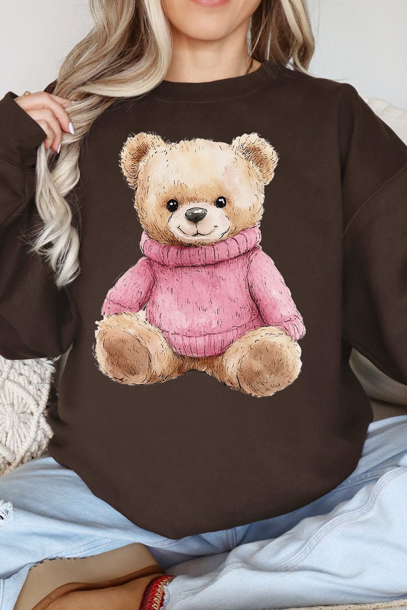 Pink Vintage Teddy Bear Unisex NuBlend Crew Sweatshirt - Wholesale Accessory Market