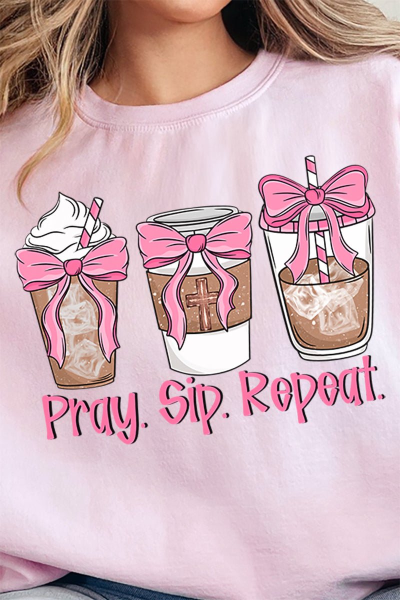 Pray Sip Repeat Unisex NuBlend Crew Sweatshirt - Wholesale Accessory Market