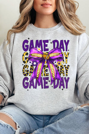 Purple & Gold Stacked Gameday Unisex NuBlend Crew Sweatshirt - Wholesale Accessory Market