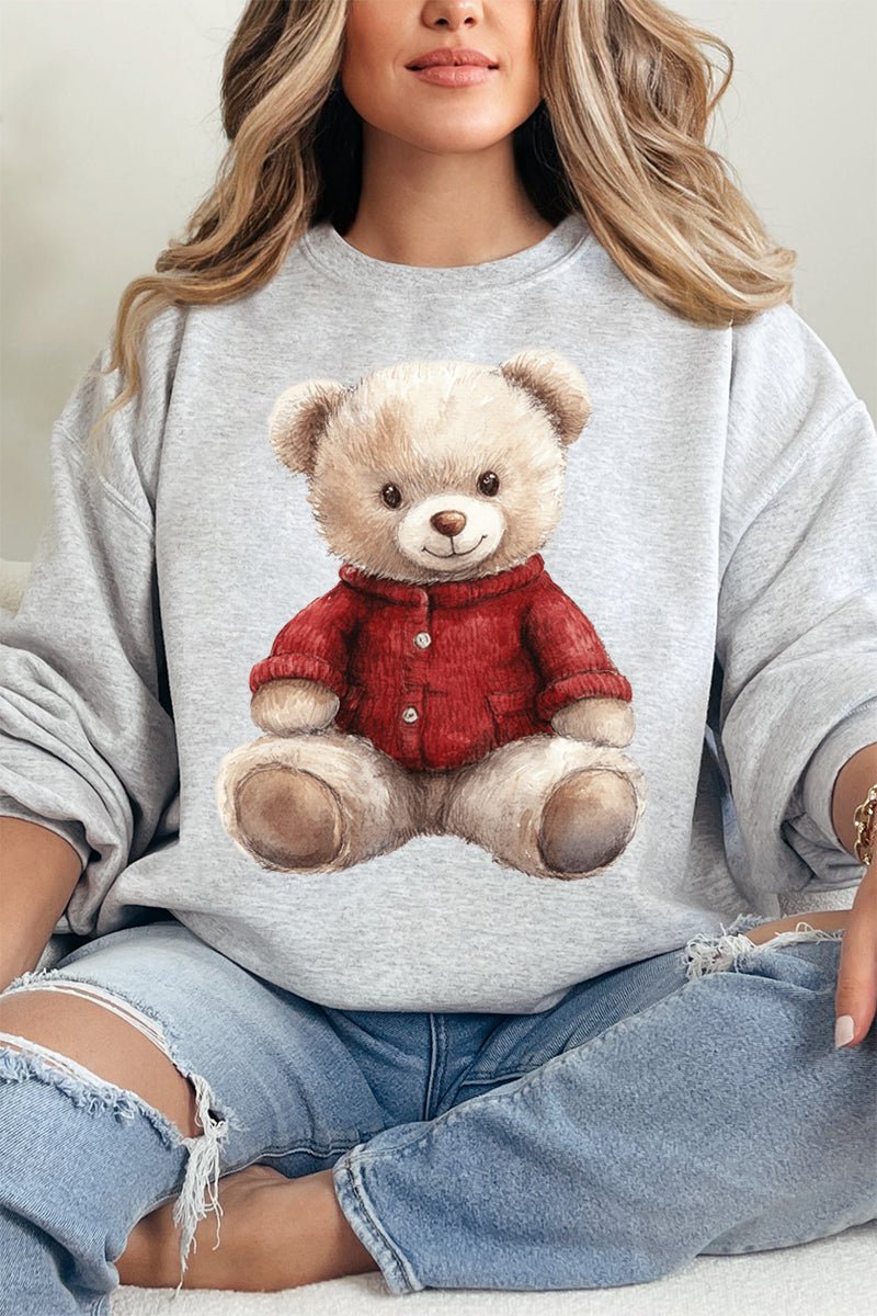 Red Vintage Teddy Bear Unisex NuBlend Crew Sweatshirt - Wholesale Accessory Market