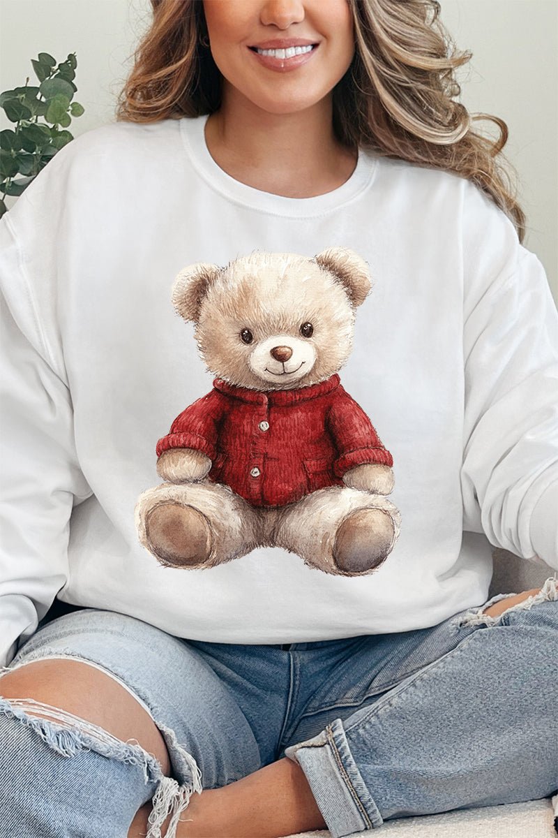 Red Vintage Teddy Bear Unisex NuBlend Crew Sweatshirt - Wholesale Accessory Market