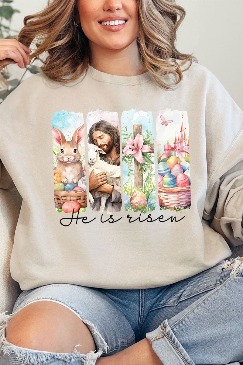 Retro He Is Risen Unisex NuBlend Crew Sweatshirt | Wholesale Accessory ...