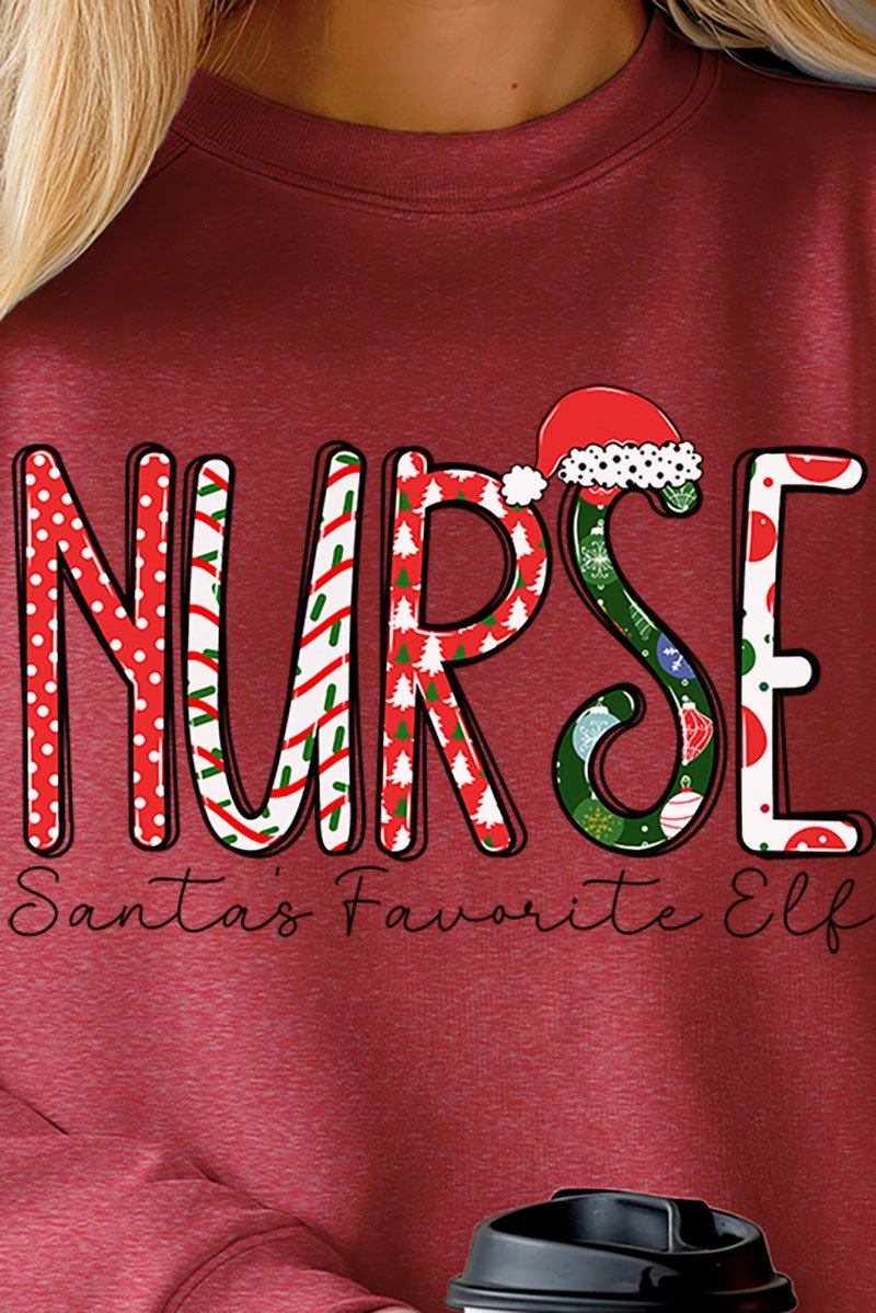 Santa's Favorite Elf Nurse Unisex NuBlend Crew Sweatshirt - Wholesale Accessory Market