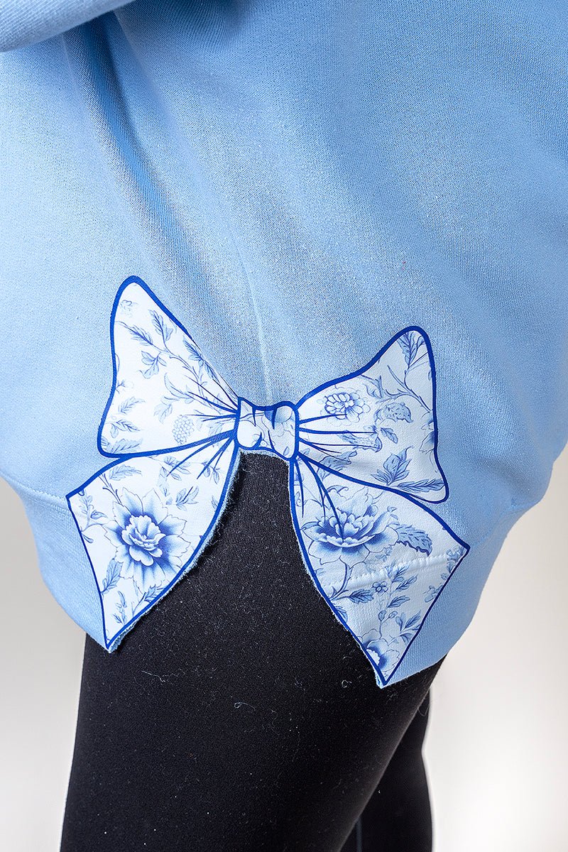 Side Bows Arched Wifey Blue Chinoiserie Unisex NuBlend Crew Sweatshirt - Wholesale Accessory Market