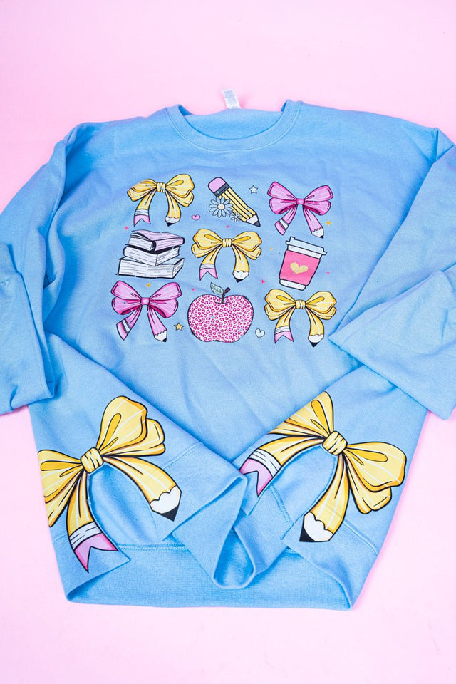 Side Bows Coquette Teacher Unisex NuBlend Crew Sweatshirt - Wholesale Accessory Market