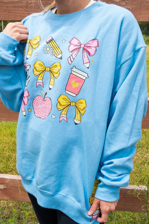 Side Bows Coquette Teacher Unisex NuBlend Crew Sweatshirt - Wholesale Accessory Market