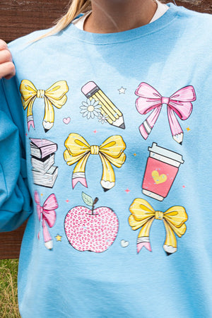 Side Bows Coquette Teacher Unisex NuBlend Crew Sweatshirt - Wholesale Accessory Market