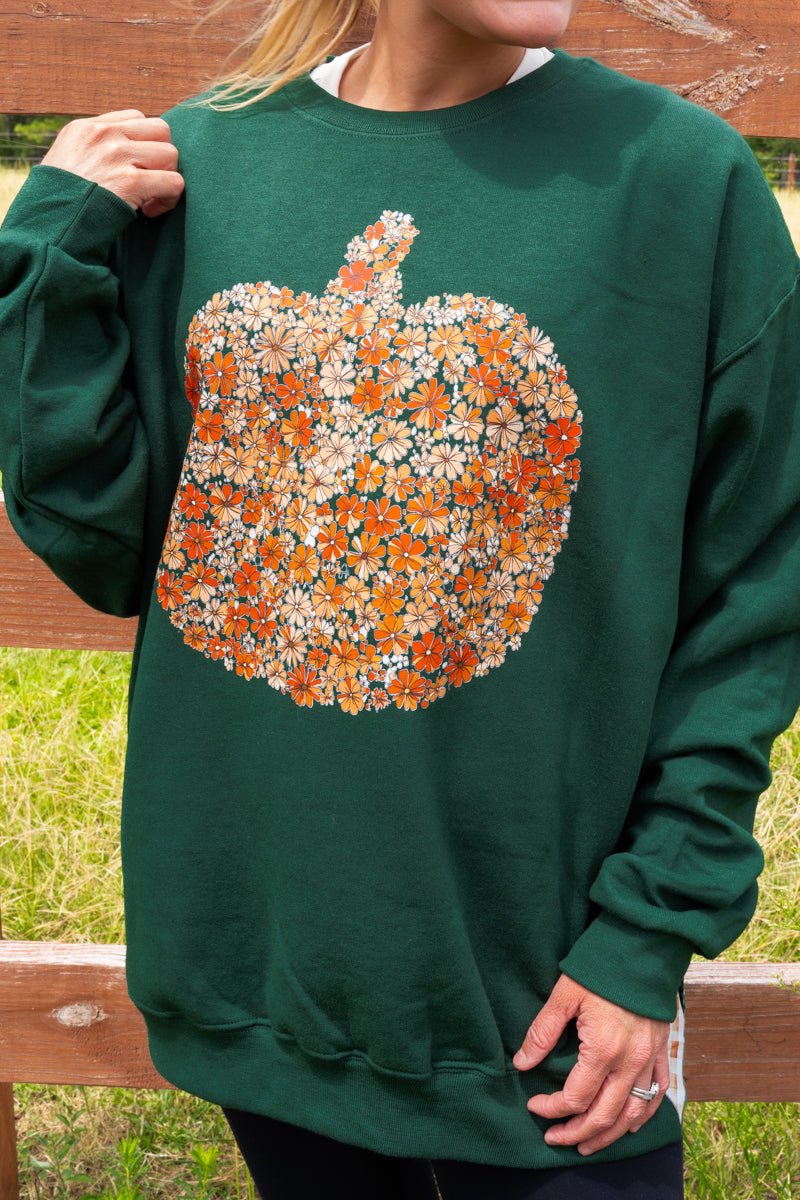Side Bows Fall Foliage Pumpkin Unisex NuBlend Crew Sweatshirt - Wholesale Accessory Market