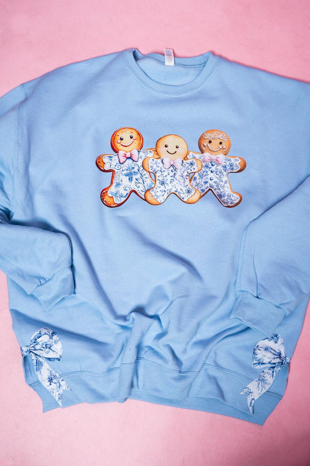 Side Bows Gingerbread Chinoiserie Christmas Unisex NuBlend Crew Sweatshirt - Wholesale Accessory Market