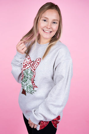 Side Bows Green Chinoiserie Tree Unisex NuBlend Crew Sweatshirt - Wholesale Accessory Market