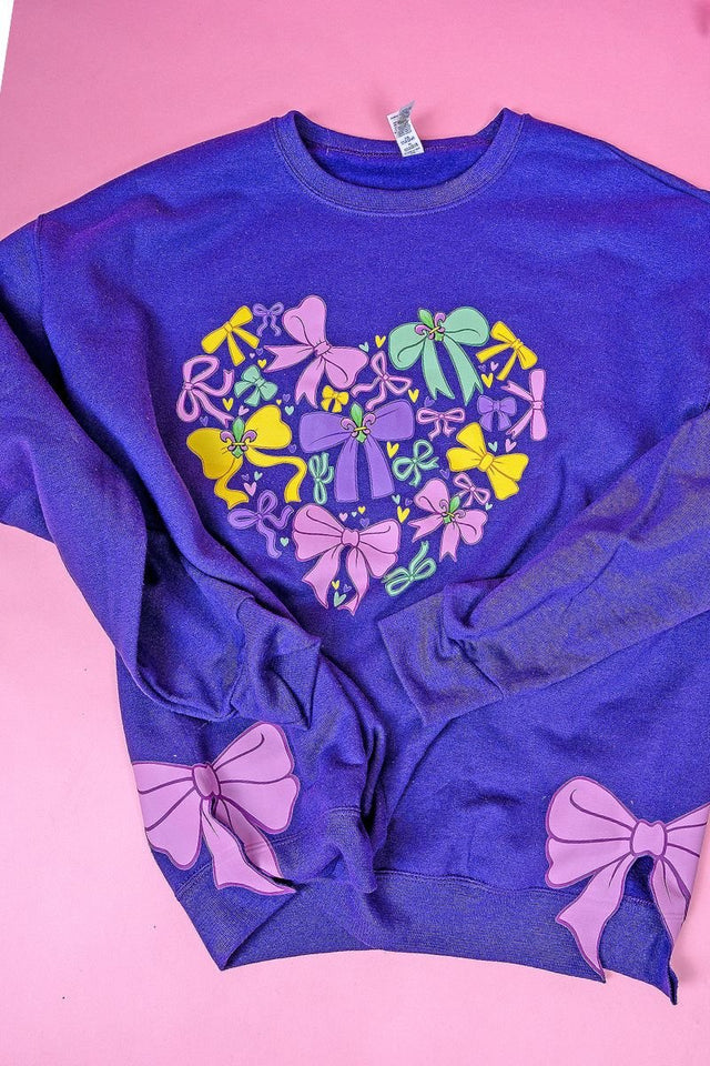Side Bows Mardi Magic Bows Unisex NuBlend Crew Sweatshirt - Wholesale Accessory Market
