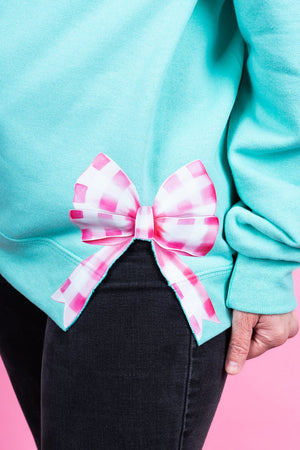 Side Bows Pink Gingham Unisex NuBlend Crew Sweatshirt - Wholesale Accessory Market