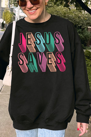 Stacked Jesus Saves Unisex NuBlend Crew Sweatshirt - Wholesale Accessory Market