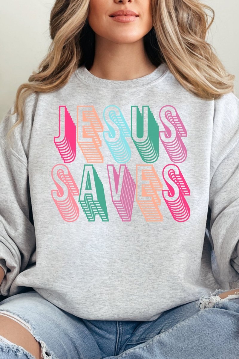 Stacked Jesus Saves Unisex NuBlend Crew Sweatshirt - Wholesale Accessory Market