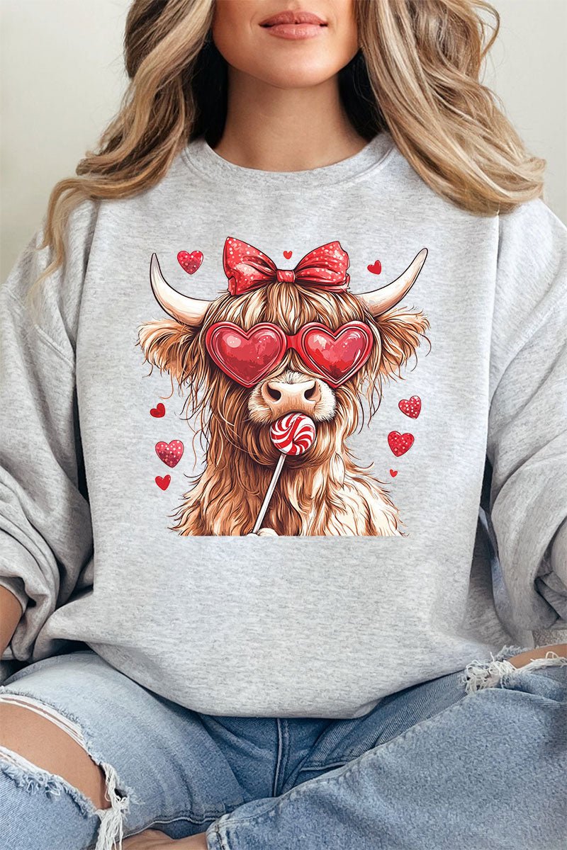 Sucker For Love Highland Cow Unisex NuBlend Crew Sweatshirt - Wholesale Accessory Market