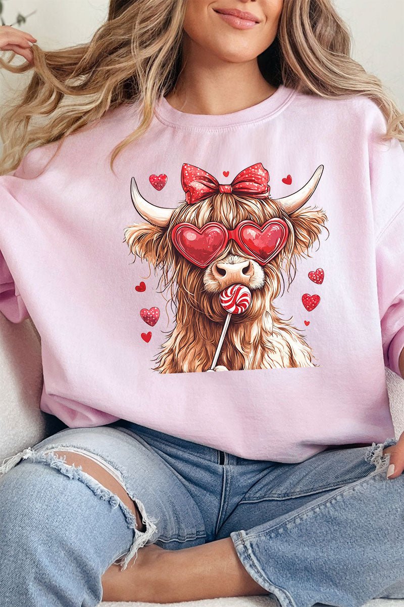 Sucker For Love Highland Cow Unisex NuBlend Crew Sweatshirt - Wholesale Accessory Market