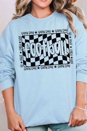 Wavy Checkered Football Unisex NuBlend Crew Sweatshirt - Wholesale Accessory Market