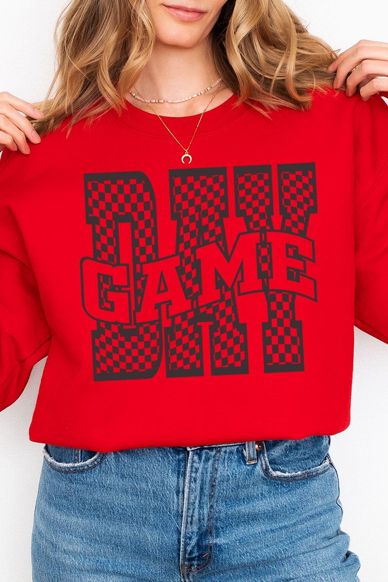 Wavy Check Game Day Unisex NuBlend Crew Sweatshirt - Wholesale Accessory Market