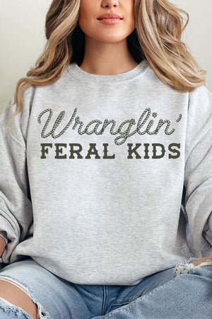 Wranglin' Feral Kids Unisex NuBlend Crew Sweatshirt - Wholesale Accessory Market
