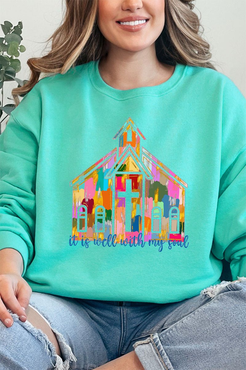 Brushed Colorful It Is Well With My Soul Unisex NuBlend Crew Sweatshirt - Wholesale Accessory Market