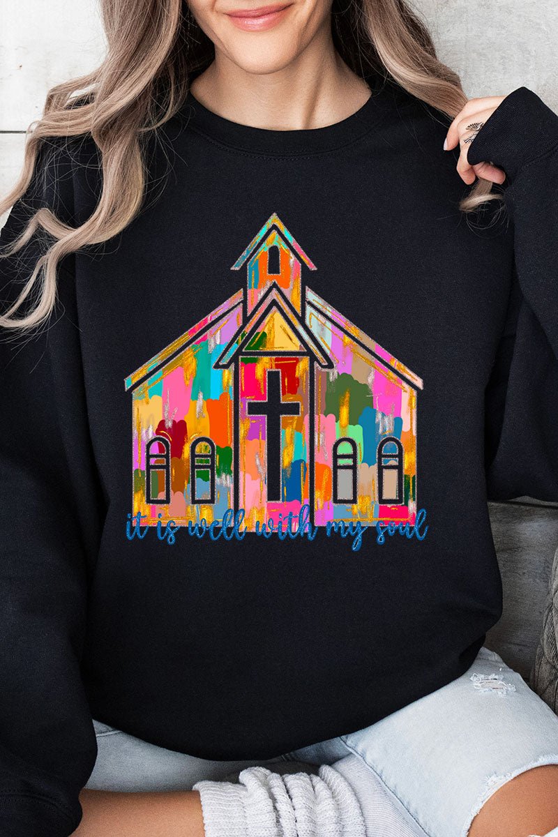 Brushed Colorful It Is Well With My Soul Unisex NuBlend Crew Sweatshirt - Wholesale Accessory Market