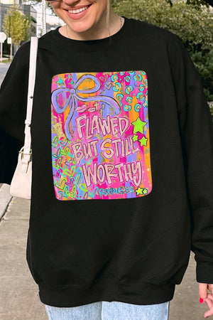 Brushed Flawed But Still Worthy Unisex NuBlend Crew Sweatshirt - Wholesale Accessory Market