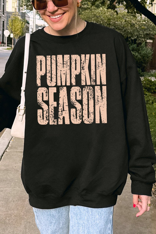 Distressed Pumpkin Season Unisex NuBlend Crew Sweatshirt - Wholesale Accessory Market